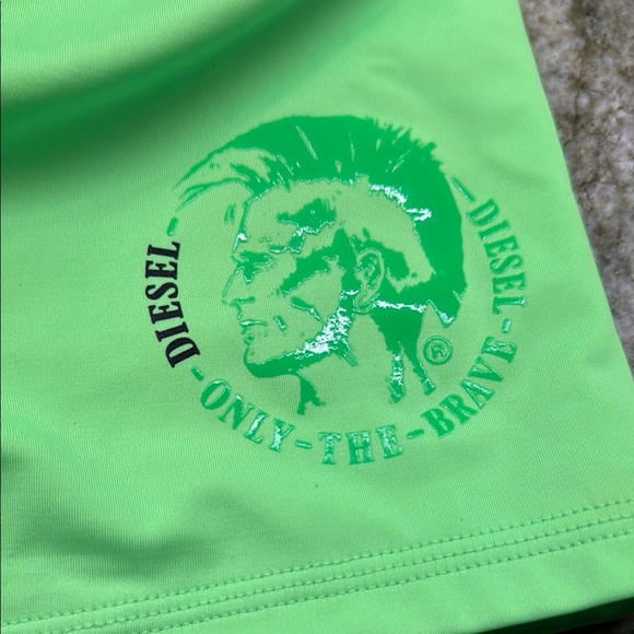 Diesel Green Swim Trunks with Adjustable Fit - Picture 2 of 6